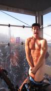 Naked Lad In A Ski Lift