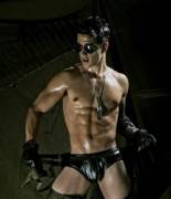 Hot Wet Army Leather Jock!