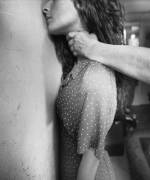 Polka Dot Dress Facing The Wall