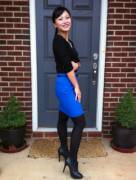 Asian In A Blue Skirt