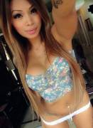 Hot Brown Filipina Babe With Big Boobs Tattoos In A Tiny Tight Shirt And Sexy Panties