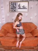 3 Pairs Of Cuffs, And A Gag. Cute Redhead.