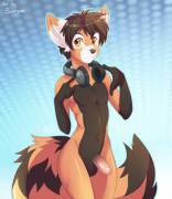 Red Panda With Headphones [Sioteru]