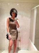 Jessica Versace - Hervé Leger Black And Gold Bandage Dress