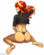 Sunset Shimmer Giving You A Glance Over Her Shoulder (Deareditor) [My Little Pony]