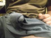 Keeping My Cock Hidden While A Big Wet Gooey Load Of Jizz Seeps Through My Boxers