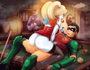 Harley Quinn Having Her Way With Red Robin (Hmage)