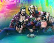 Harley And Joker Taking On Batgirl (Nightglare)