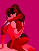 Starfire And Dick Having A Romantic Moment