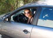 Cheerful Nudist Girl Flashing In Front Of Gardeners