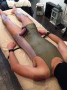 Strapped Down To Massage Table In My Singlet