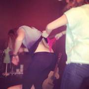 Red Thong Pulled Out Of Leggings