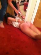 Thong Wedgie On Floor.