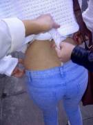 Flowery Thong In Public