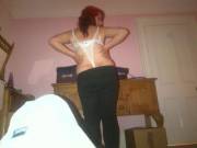 White Thong Shoulder Wedgie.