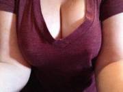 Monday Morning Cleavage Before Getting Dressed, No Bra ;) (F)