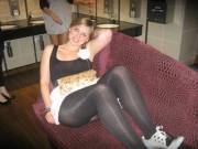 Sexy Young Girl In Opaque Tights