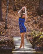 Nude Pantyhose On A Dock In The Woods