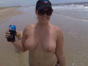 Her Big Tits On Display At The Beach