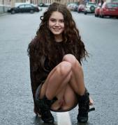 Pretty Distraction On The Road