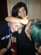 Licking Her Friends Nipple At The Bar