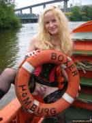 Pussy Flashing On A Boat In Hamburg