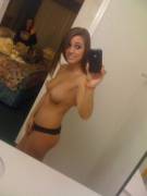 Perky Brunette Photo Bombed