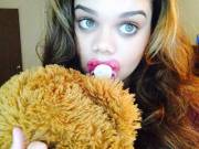 Showing Off My Paci And Teddy.