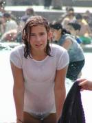 Getting Wet In A Public Fountain