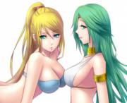 [Samus, Palutena] Samus And Palutena Waiting For You