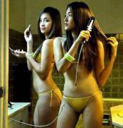 Hot Filipina Braiding Her Hair #Asianbabe