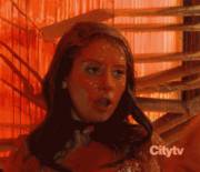 Alison Brie Covered In Red Paint