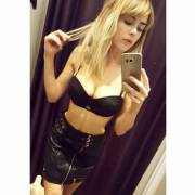 Danielle In Leather Skirt!