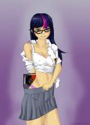 Twi The Naughty Schoogirl Nerd - Twilight Sparkle (Artist: Valornomad)