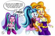 Sonata Dusk X Aria Blaze X Adagio Dazzle Breast-Groping [Equestria_Girls] (Artist:ponut_Joe)
