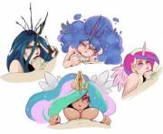 Royal Blowjob - Princess Celestia, Princess Luna, Princess Cadence, Queen Chrysalis ...