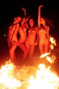 (Groupofnudegirls) Campfire By Notoriousthrowaway