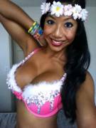 Busty In Pink With A Huge Smile