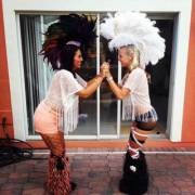 One Black And One White Headdress