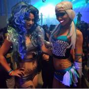 Crazy Blue Hair And Light-Up Mouth