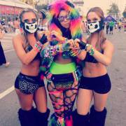 Skeleton Bandanna Chicks And A Colorful Kandi Babe