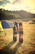 Holding Hands At The Campsite