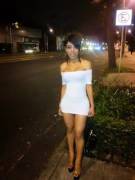 Nikole - White Streetwalking Bodycon Dress