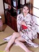 Beautiful Japanese Milf Wearing Kimono Robe.