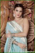 Sunny Leone Blue Saree Photoshoot 3