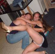 Lay Your Friend Out On The Floor, And Get Her Skirt Up And Her Legs In The Air Too, ...