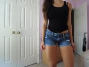 A Little Teasing In Jean Shorts And A Tank Top [F]