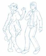 Another Mirror Bovine, By Oter (Man To Female Anthro Cow)