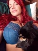 Bianca Sleeping, Bra Struggling To Cope.