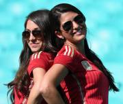 Two Spain Fans Still Smiling